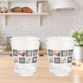 Moderne collage Foto Best mam Pink & Gray Gift Shot Glas