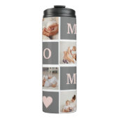 Moderne collage Foto Best mam Pink & Gray Gift Thermosbeker (Voorkant)