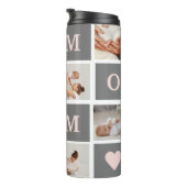 Moderne collage Foto Best mam Pink & Gray Gift Thermosbeker (Geroteerd rechts)