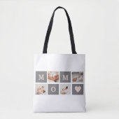 Moderne collage Foto Best mam Pink & Gray Gift Tote Bag (Voorkant)