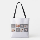 Moderne collage Foto Best mam Pink & Gray Gift Tote Bag (Achterkant)