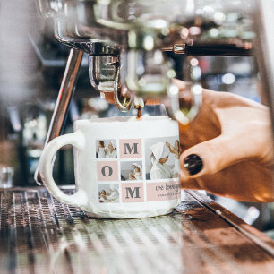 Moderne collage foto Beste mam ooit roze cadeau Espresso Kop