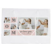 Moderne collage foto Beste mam ooit roze cadeau Groot Cadeauzakje (Achterkant)