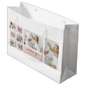 Moderne collage foto Beste mam ooit roze cadeau Groot Cadeauzakje (Voorkant Gekanteld)