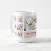 Moderne collage foto Beste mam ooit roze cadeau Koffiemok (Voorkant links)