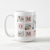 Moderne collage foto Beste mam ooit roze cadeau Koffiemok (Links)
