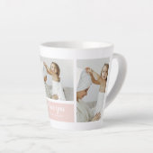 Moderne collage foto Beste mam ooit roze cadeau Latte Mok (Rechterhoek)