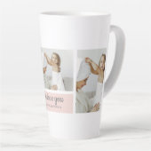 Moderne collage foto Beste mam ooit roze cadeau Latte Mok (Rechterhoek)