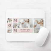Moderne collage foto Beste mam ooit roze cadeau Muismat (Met muis)