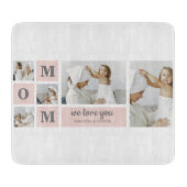 Moderne collage foto Beste mam ooit roze cadeau Snijplank (Voorkant)