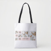 Moderne collage foto Beste mam ooit roze cadeau Tote Bag (Voorkant)