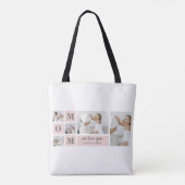 Moderne collage foto Beste mam ooit roze cadeau Tote Bag (Achterkant)