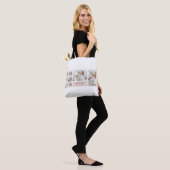 Moderne collage foto Beste mam ooit roze cadeau Tote Bag (Op model)