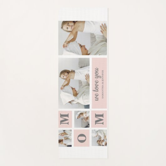 Moderne collage foto Beste mam ooit roze cadeau Yogamat (Voorkant)