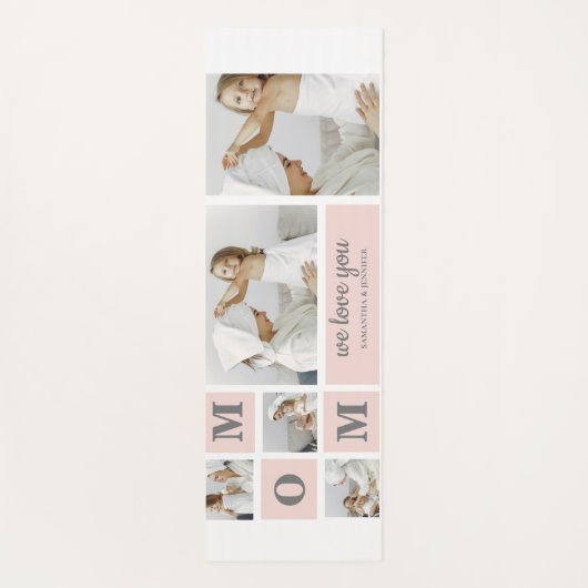 Moderne collage foto Beste mam ooit roze cadeau Yogamat (Achterkant)