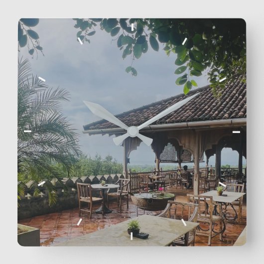 Moderne Collage Foto Beste Mam Ooit Verjaardagscad Vierkante Klok (Voorkant)