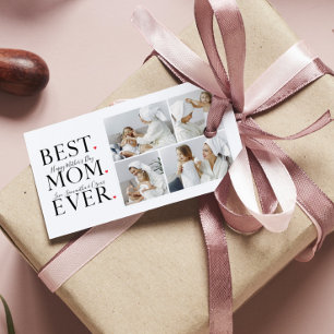Moderne Collage Foto Beste Mama Gelukkige Moederda Cadeaulabel