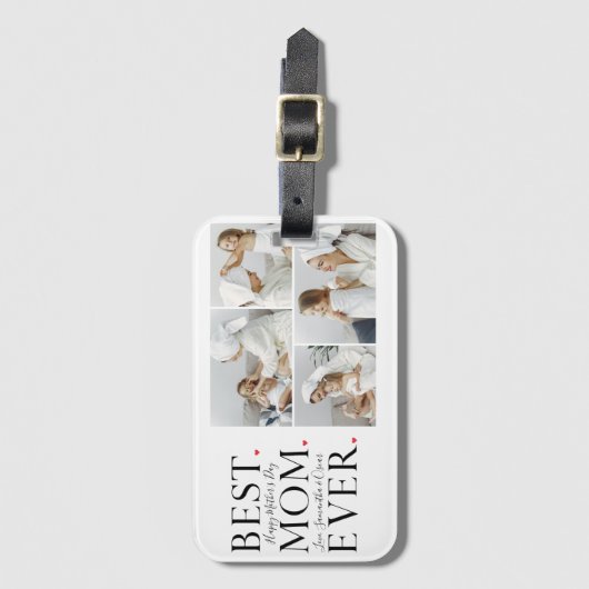 Moderne collage Foto Beste mama Happy Mothers Dag Bagagelabel (Voorkant (verticaal))