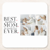 Moderne collage Foto Beste mama Happy Mothers Dag Kartonnen Onderzetters (Voorkant)