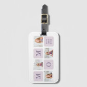 Moderne collage Foto Beste mama ooit Paarse Gift Bagagelabel (Voorkant (verticaal))
