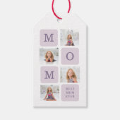 Moderne collage Foto Beste mama ooit Paarse Gift Cadeaulabel (Voorkant)
