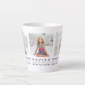Moderne collage Foto Beste mama ooit Paarse Gift Latte Mok (Voorkant)