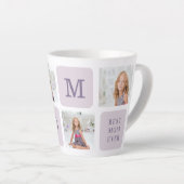 Moderne collage Foto Beste mama ooit Paarse Gift Latte Mok (Rechterhoek)