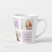 Moderne collage Foto Beste mama ooit Paarse Gift Latte Mok (Rechts)
