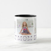 Moderne collage Foto Beste mama ooit Paarse Gift Mok (Midden)