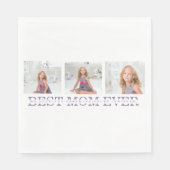 Moderne collage Foto Beste mama ooit Paarse Gift Servet (Voorkant)