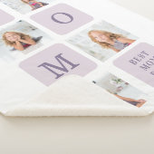 Moderne collage Foto Beste mama ooit Paarse Gift Sherpa Deken (3/4)