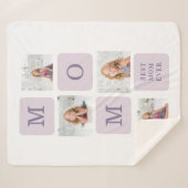 Moderne collage Foto Beste mama ooit Paarse Gift Sherpa Deken (Voorkant (horizontaal))