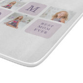 Moderne collage Foto Beste mama ooit Paarse Gift Snijplank (Hoek)