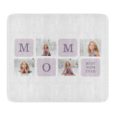 Moderne collage Foto Beste mama ooit Paarse Gift Snijplank (Voorkant)