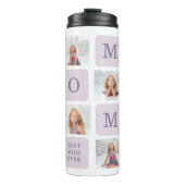 Moderne collage Foto Beste mama ooit Paarse Gift Thermosbeker (Voorkant)