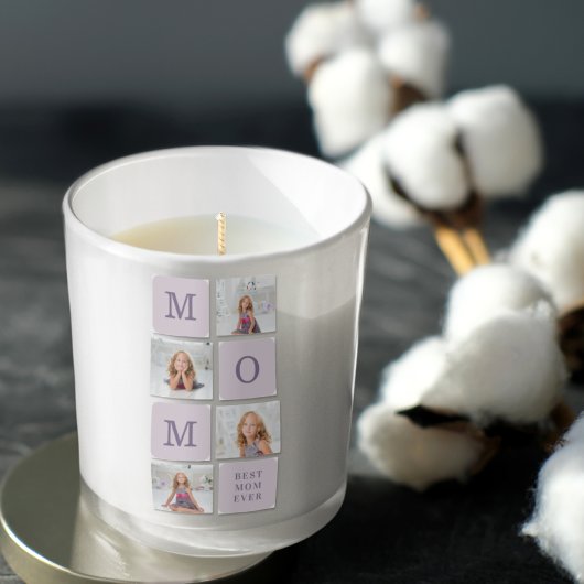 Moderne collage Foto Beste mama ooit Paarse Gift Vierkante Sticker