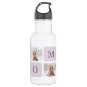 Moderne collage Foto Beste mama ooit Paarse Gift Waterfles (Voorkant)