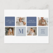 Moderne Collage Foto & Blauwe Fijne Vaderdag Cadea Briefkaart (Voorkant)