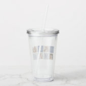 Moderne Collage Foto & Blue Happy Fathers Day Gift Acryl Drinkbeker (Achterkant)