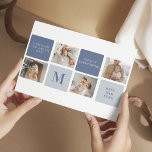 Moderne Collage Foto & Blue Happy Fathers Day Gift Briefkaart<br><div class="desc">Moderne Collage Photo & Blue Happy Fathers Day Gift is een gepersonaliseerd en doordacht cadeau om het speciale man in je leven op Vaderdag te vieren. Het geschenk omvat een prachtig ontworpen collage foto-lijst met ruimte voor meerdere afbeeldingen, zodat u uw favoriete herinneringen kunt vastleggen en weergeven met uw vader.Het...</div>