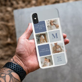Moderne Collage Foto & Blue Happy Fathers Day Gift Case-Mate iPhone Case