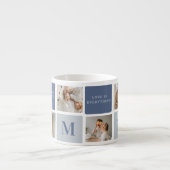Moderne Collage Foto & Blue Happy Fathers Day Gift Espresso Kop (Voorkant)