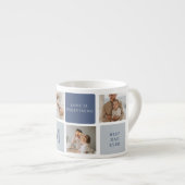 Moderne Collage Foto & Blue Happy Fathers Day Gift Espresso Kop (Voorkant rechts)