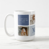 Moderne Collage Foto & Blue Happy Fathers Day Gift Koffiemok (Links)