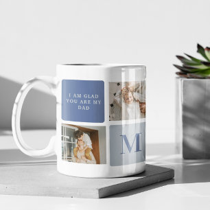 Moderne Collage Foto & Blue Happy Fathers Day Gift Koffiemok