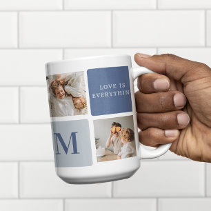 Moderne Collage Foto & Blue Happy Fathers Day Gift Koffiemok