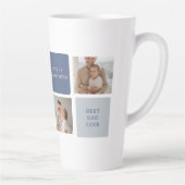 Moderne Collage Foto & Blue Happy Fathers Day Gift Latte Mok (Rechts)
