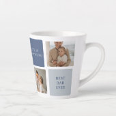 Moderne Collage Foto & Blue Happy Fathers Day Gift Latte Mok (Rechts)