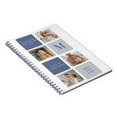 Moderne Collage Foto & Blue Happy Fathers Day Gift Notitieboek (Rechterzijde)