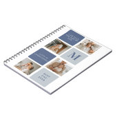 Moderne Collage Foto & Blue Happy Fathers Day Gift Notitieboek (Linkerzijde)